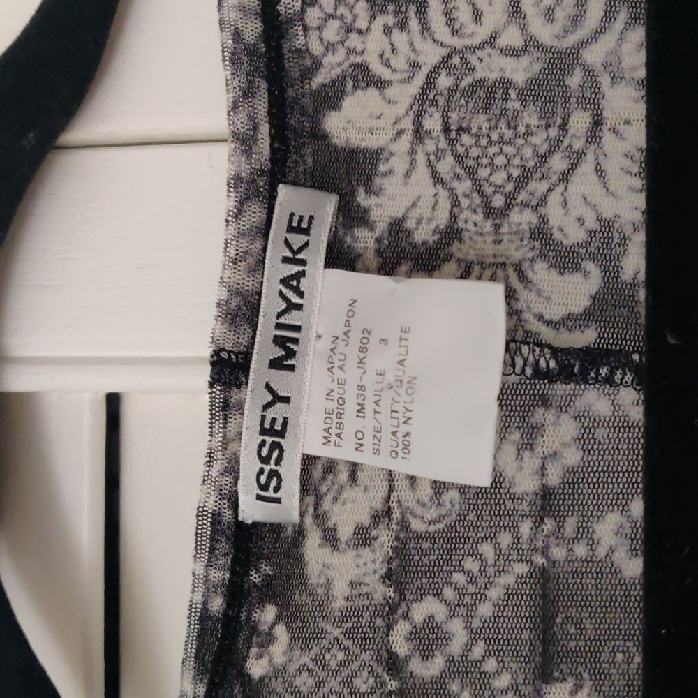 Black and white mesh Issey Miyake top